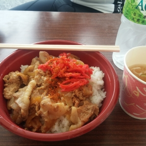 １日目の昼食は豚丼