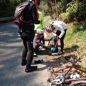 １回目のパンク修理