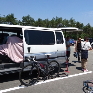 前日試走準備中