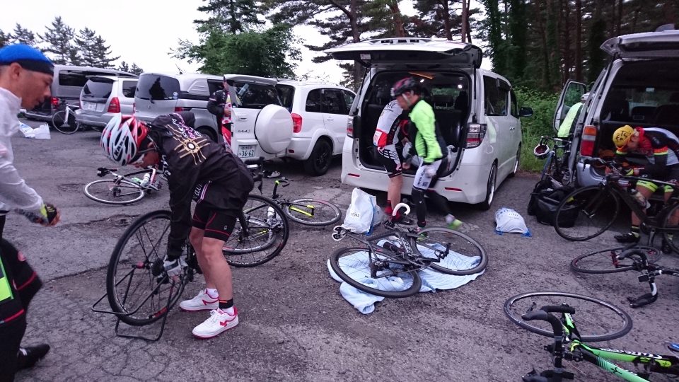 スタート前の準備中