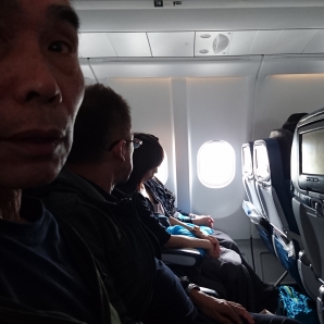 行きのハワイアン航空。機内