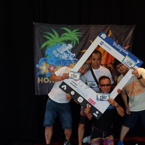 受付会場で記念写真