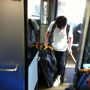 特急あずさ3号車内輪行