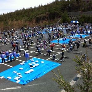 下りの防寒具受取